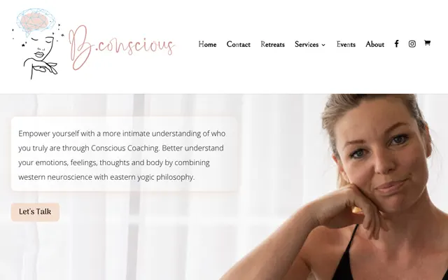 Yoga teacher displays her new website
