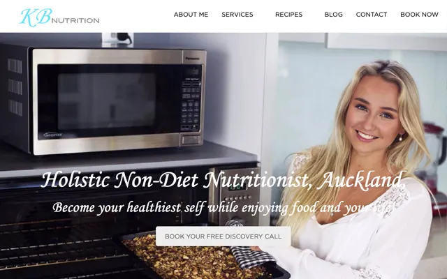 Nutritionist website front page design