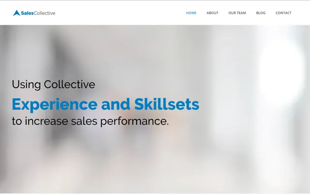 Front page preview of a sales collective website